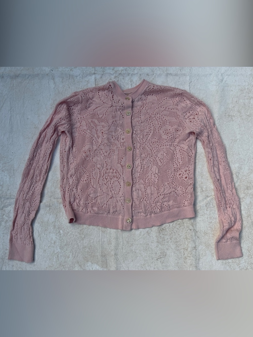 Misha & Puff Pink Lace Knit Cardigan